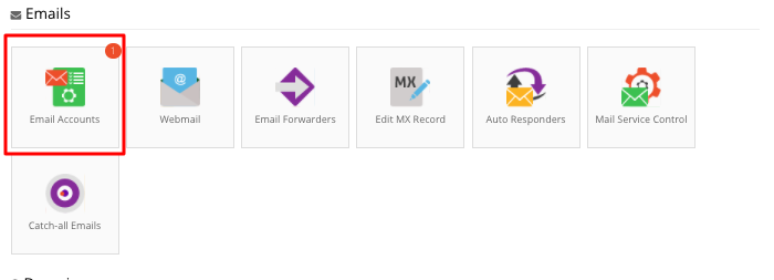 Hostinger Email Accounts Section