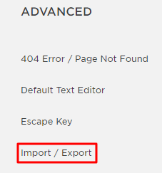 Import / Export option