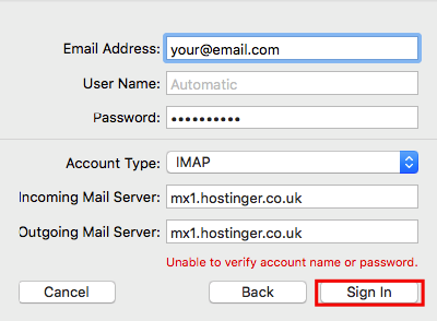 Mac Mail Enter Email Details Manually