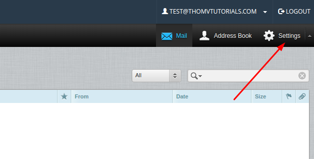 Roundcube -> Settings