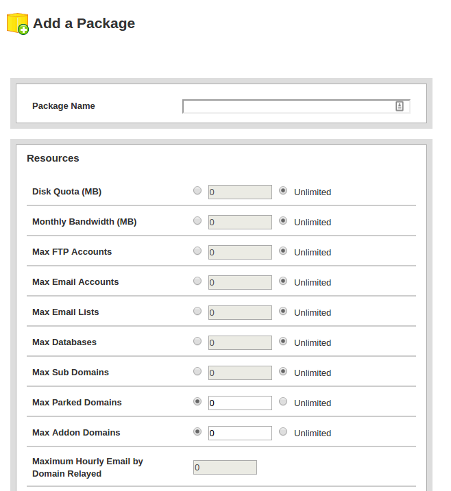 Add a Package view