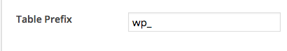 prefix khi cài mới WordPress