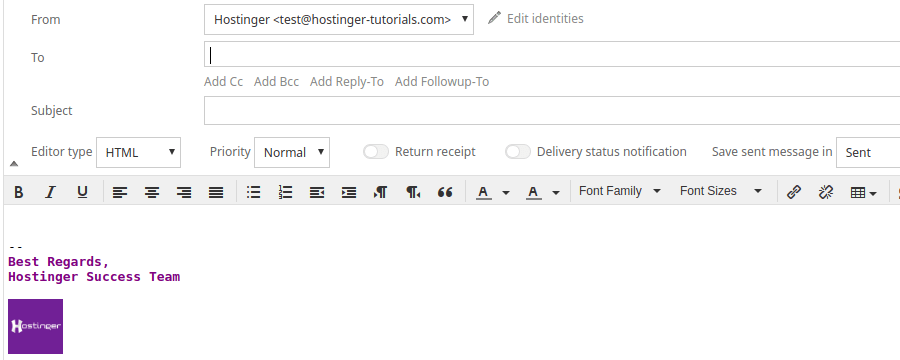 signature in email creation
