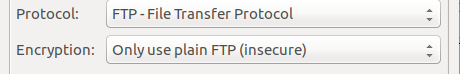 Enkripsi Program FileZilla FTP menggunakan plain ftp