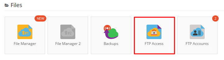 FTP Access di control panel Hostinger
