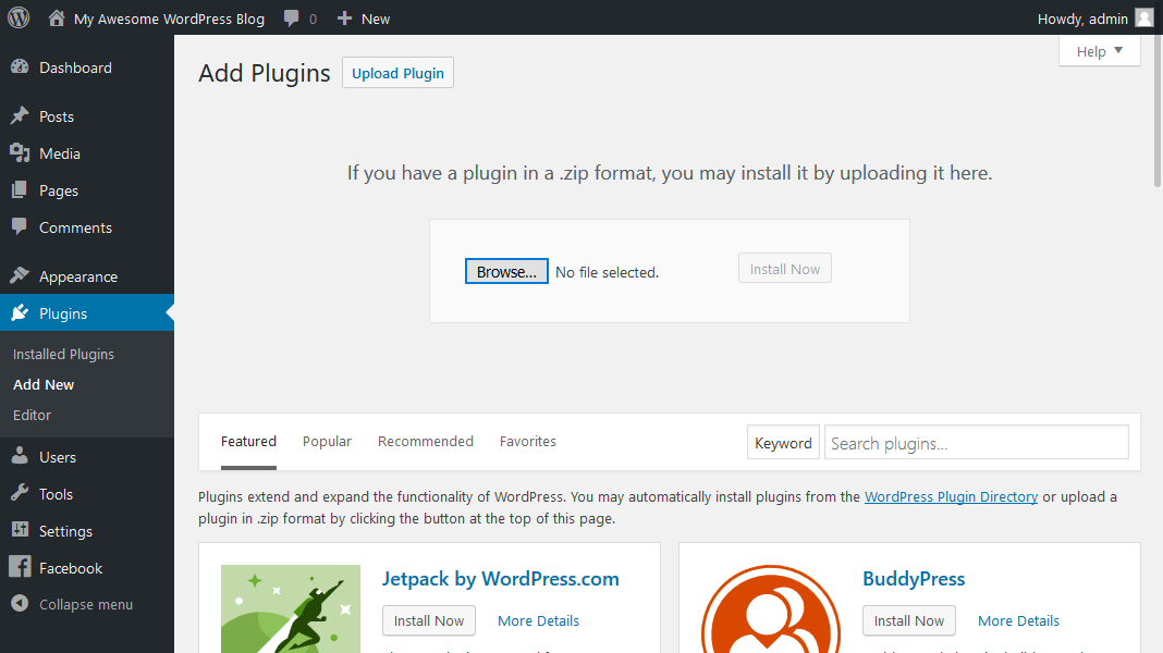 Menginstall plugin WordPress secara manual