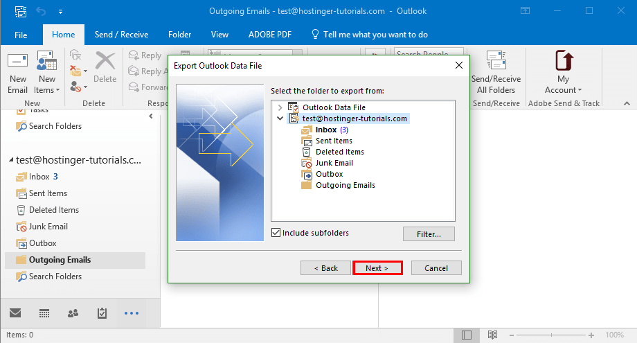 Outlook İçeri Dışarı Aktar