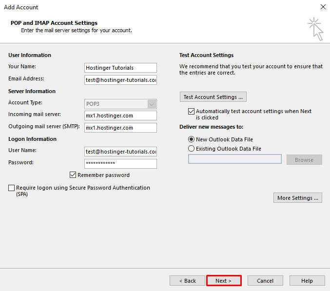 Outlook Hesap Ekleme