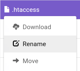 renaming .htaccess in file manager