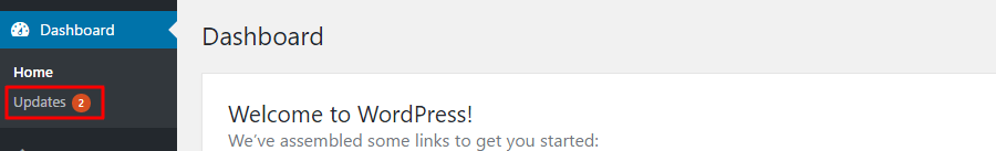 WordPress Updates in Dashboard