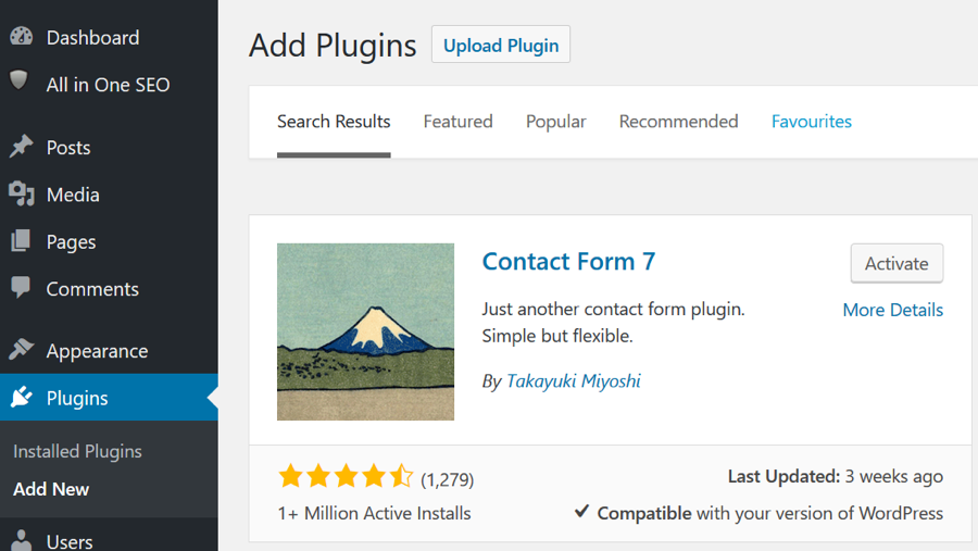 Plugin form kontak WordPress