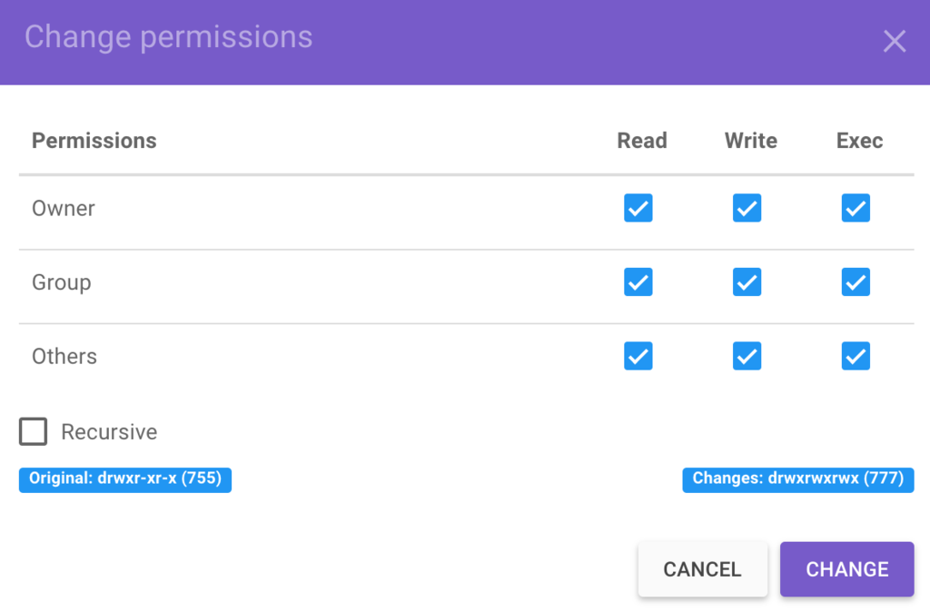 Directory Permission 777 For Mac