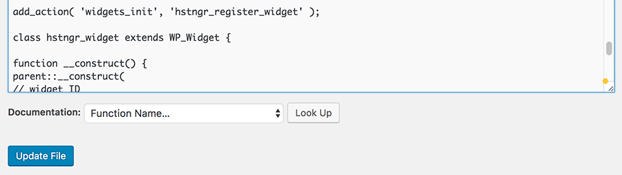 Menambahkan widget core ke function.php