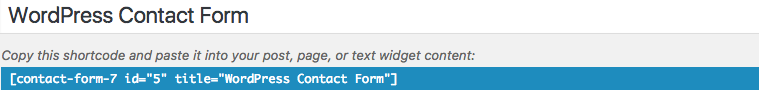 Shortcut Contact form 7