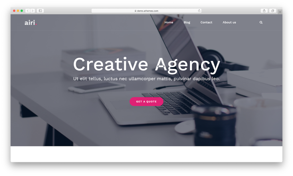 Airi WordPress theme.