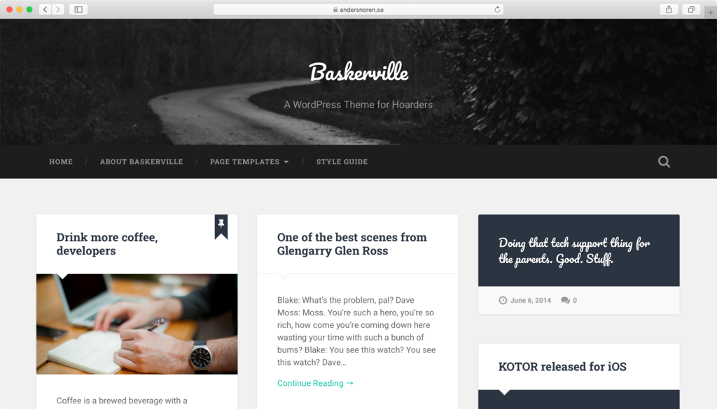 Ripple WordPress theme.