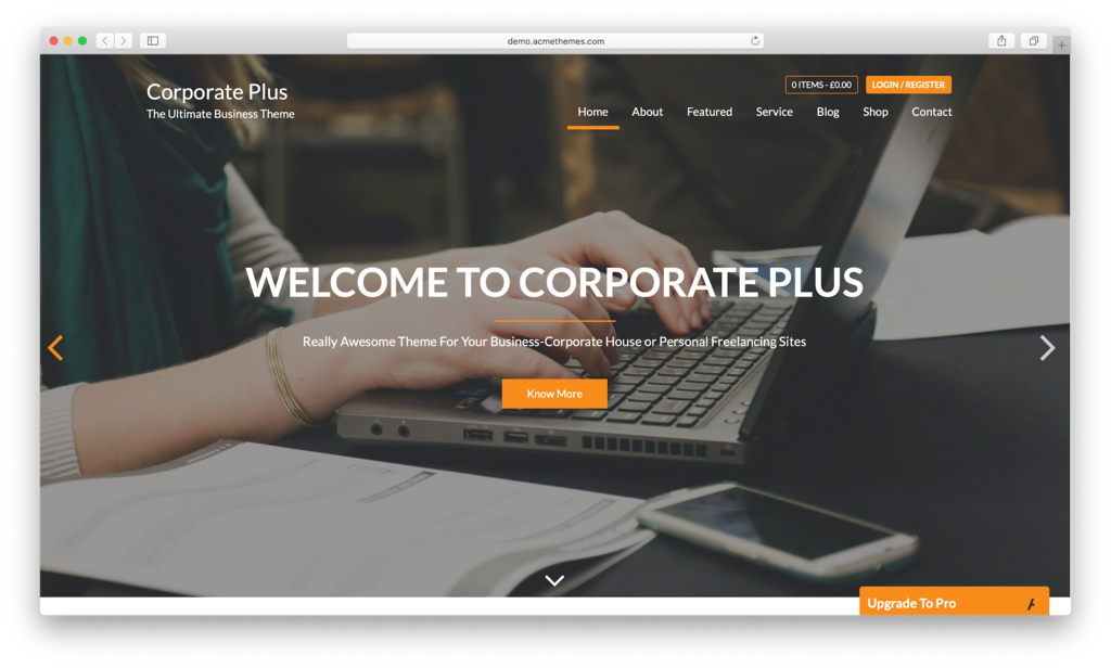 Responsive WordPress theme Corporate Plus