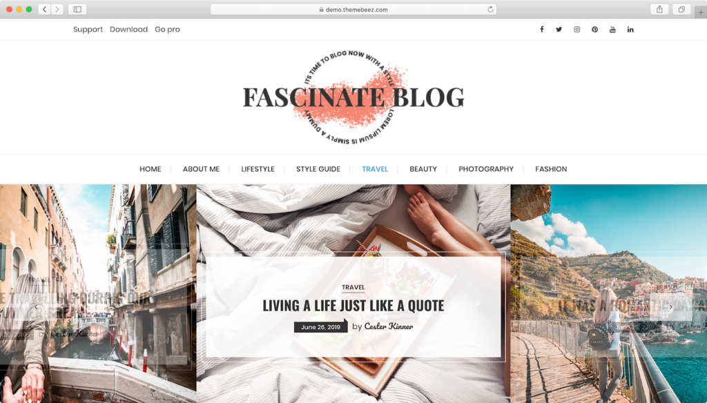 WordPress theme free Fascinate