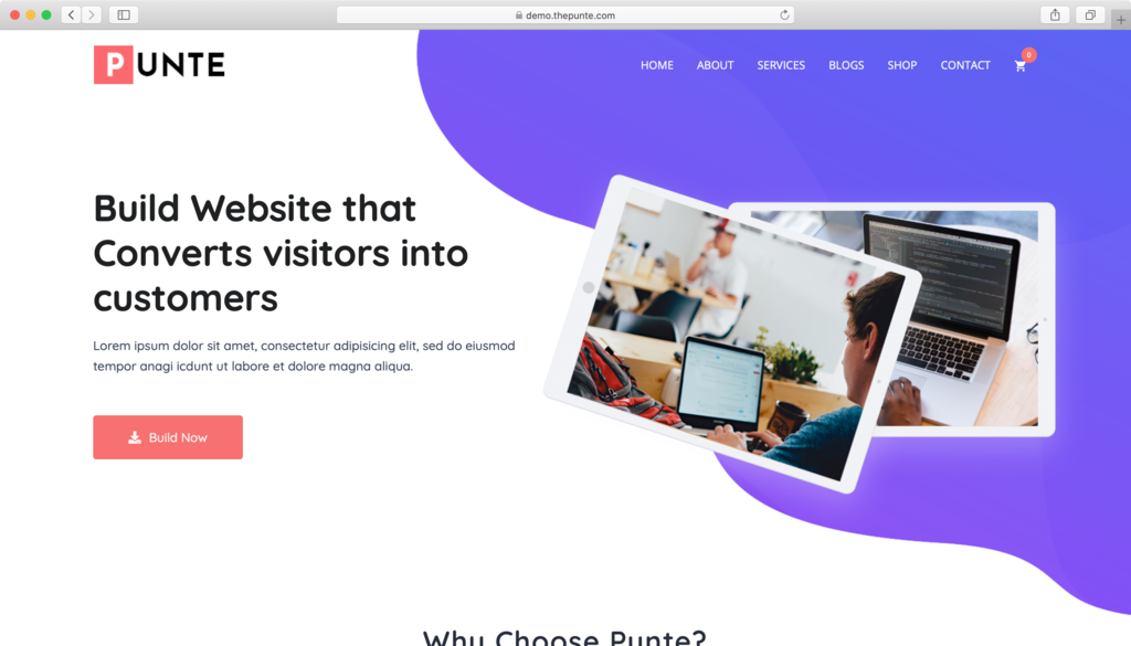 WordPress theme free Punte 