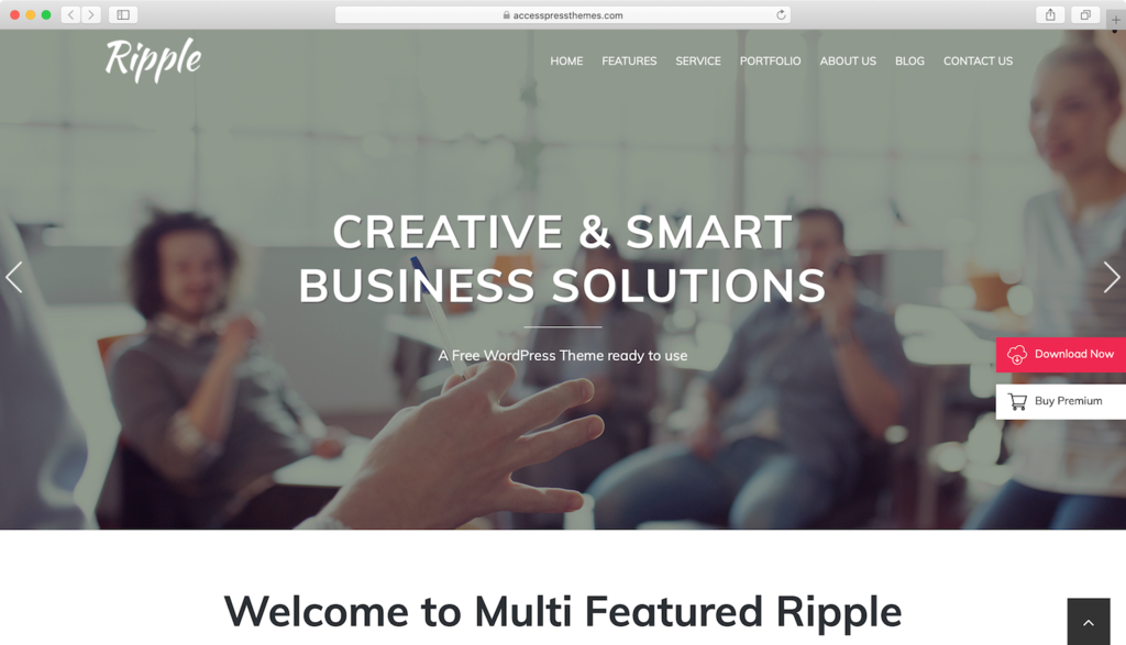 Ripple WordPress theme.