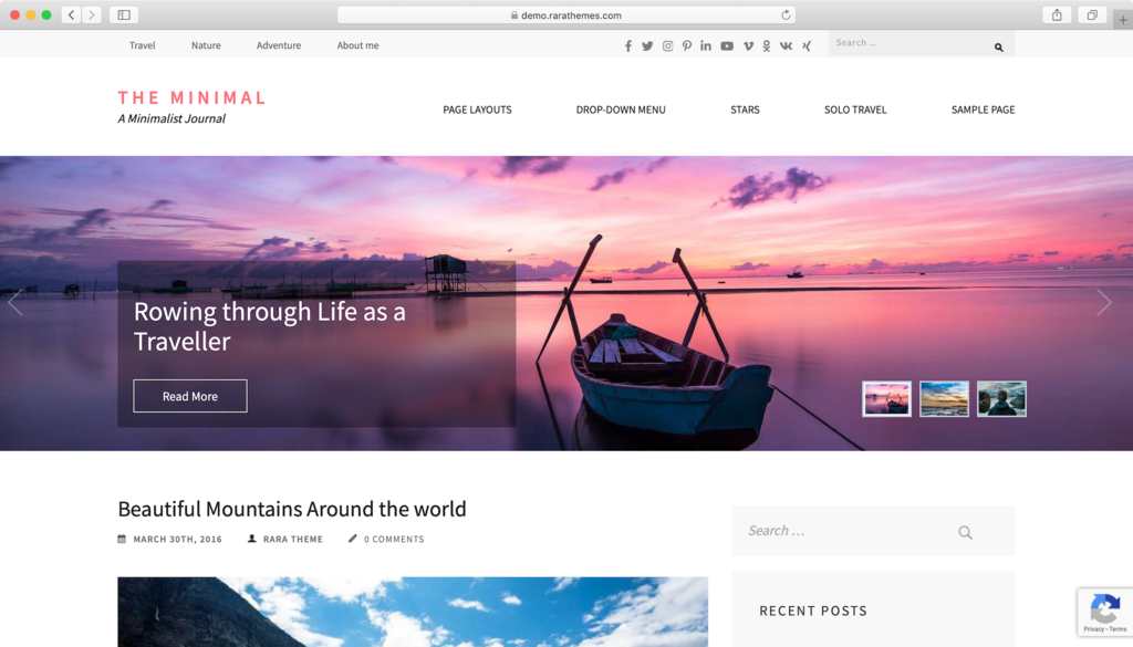 theme Minimal WordPress