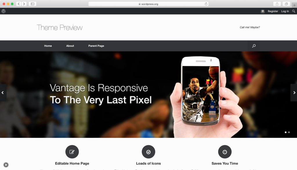 Vantage WordPress theme.