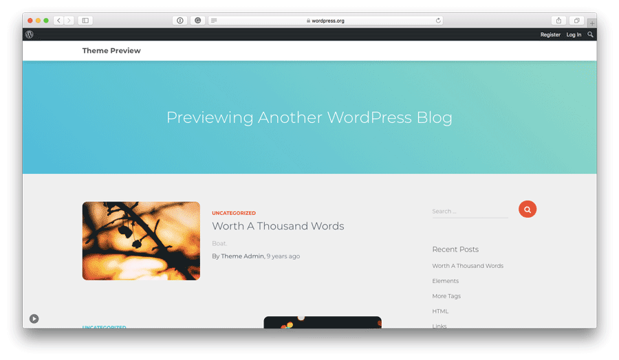Orfeo free WordPress theme preview