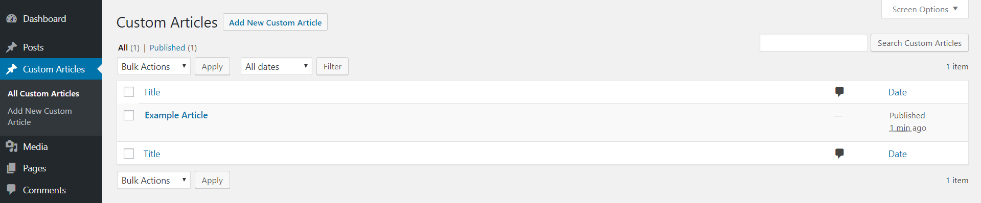 The new WordPress custom post type