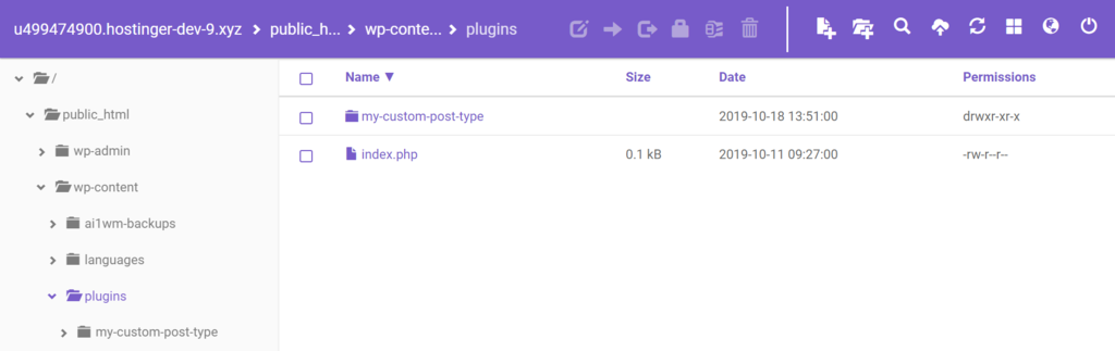 The folder for your site-specific plugin