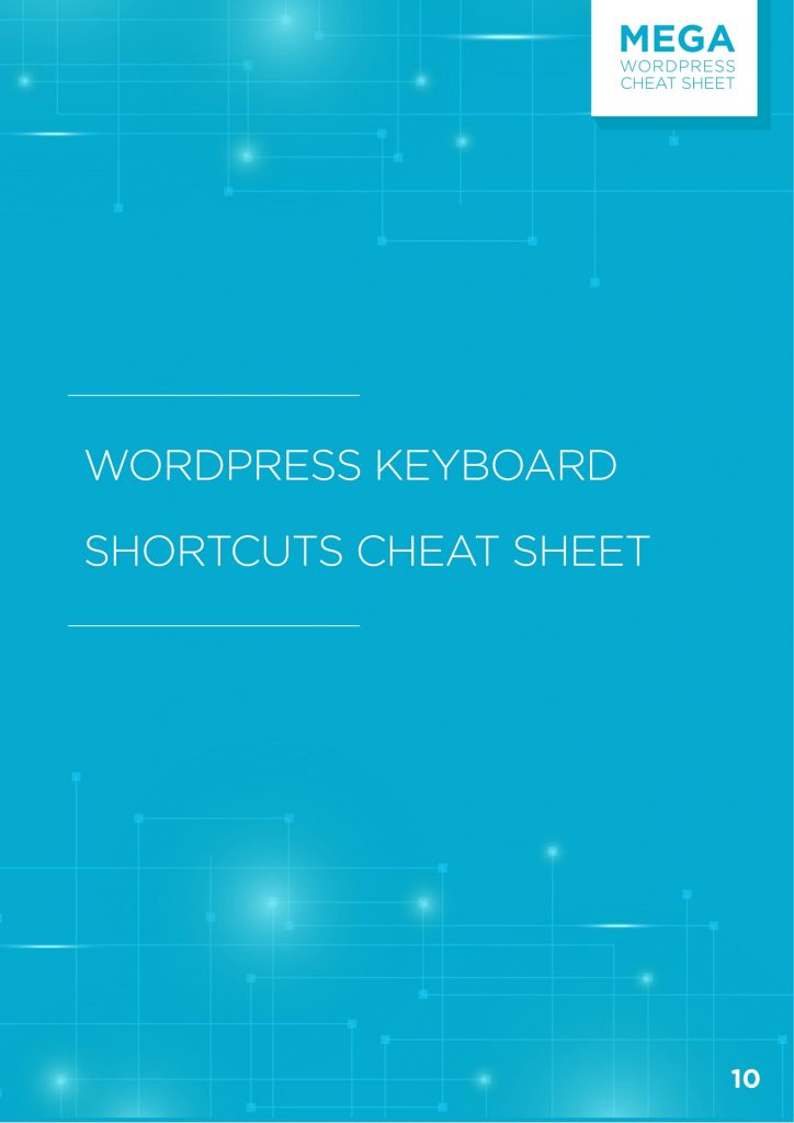 WordPress Keyboard Shortcuts Cheat Sheet
