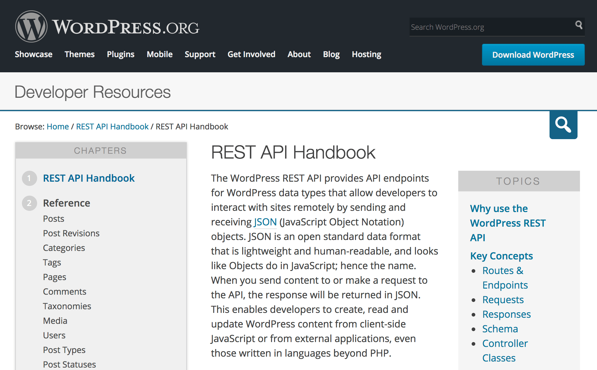 WordPress REST API Handbook