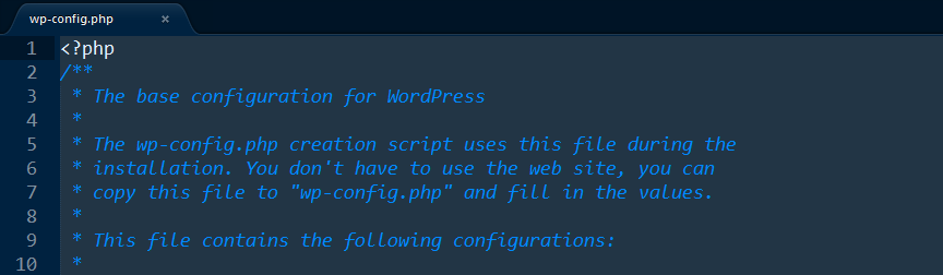 Le fichier wp-config.phpde wordpress