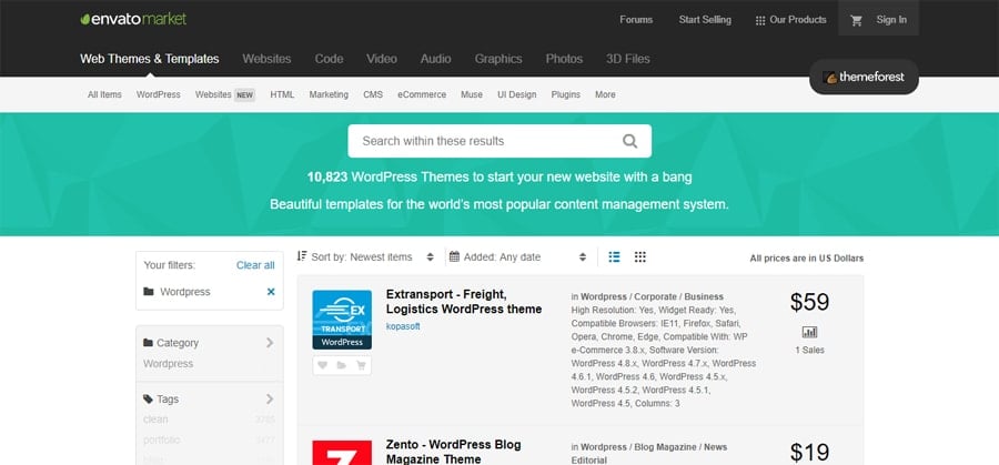 ThemeForest WordPress Themes