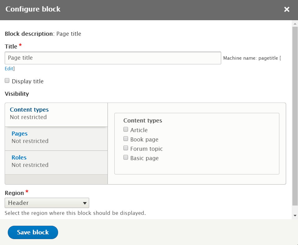 configure block on drupal