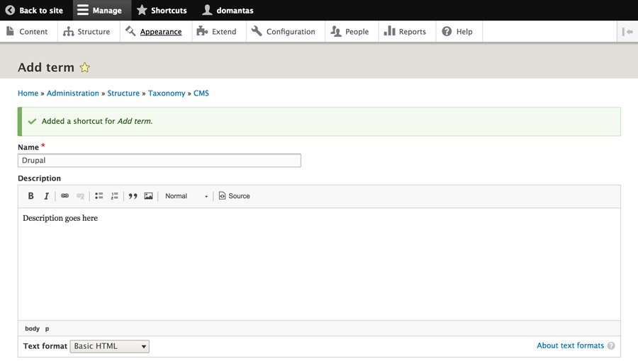 Creating Taxonomy in Drupal