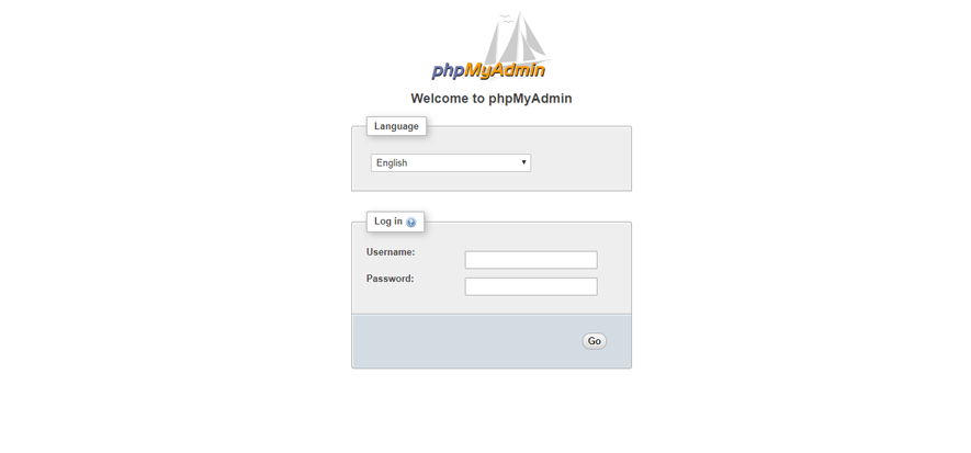 phpMyAdmin login