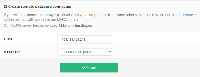 Adding your public IP address to allow a remote MySQL connection