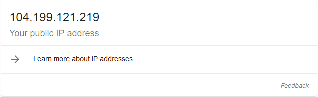 Locating public IP address with online tools
