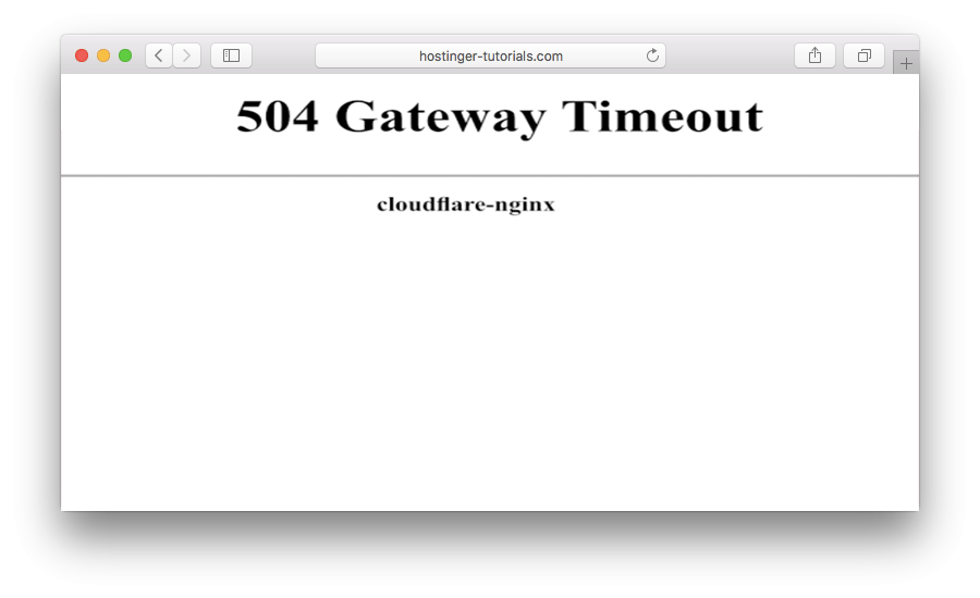 504 gateway timeout error in CloudFlare - version 1