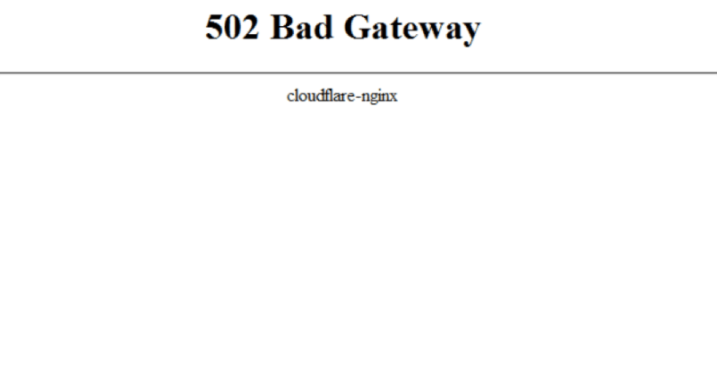 Error 502 bad gateway pada saat menggunakan CloudFlare - versi 1
