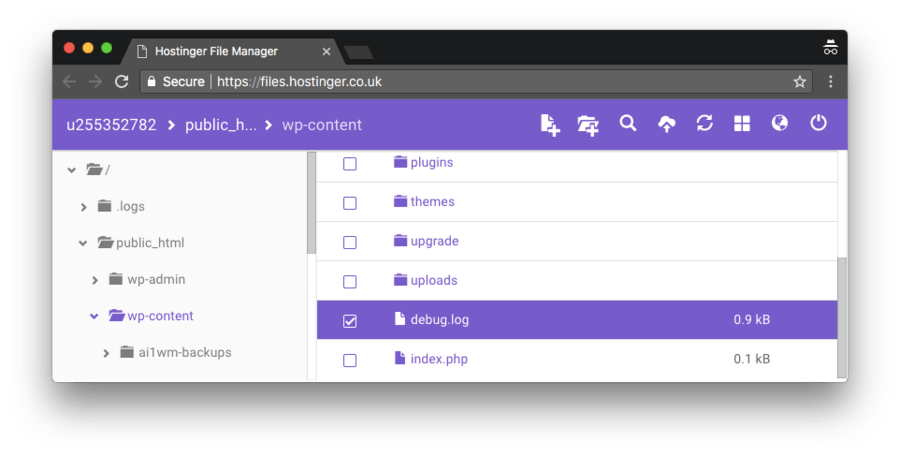 File log yang mengumpulkan semua error WordPress