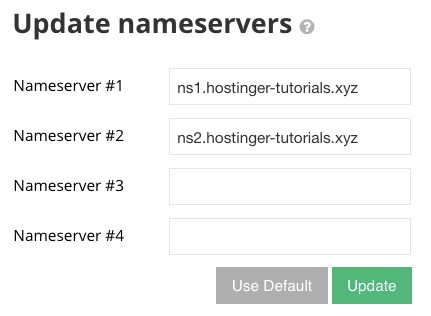 Applying custom nameservers to a domain registered on Hostinger