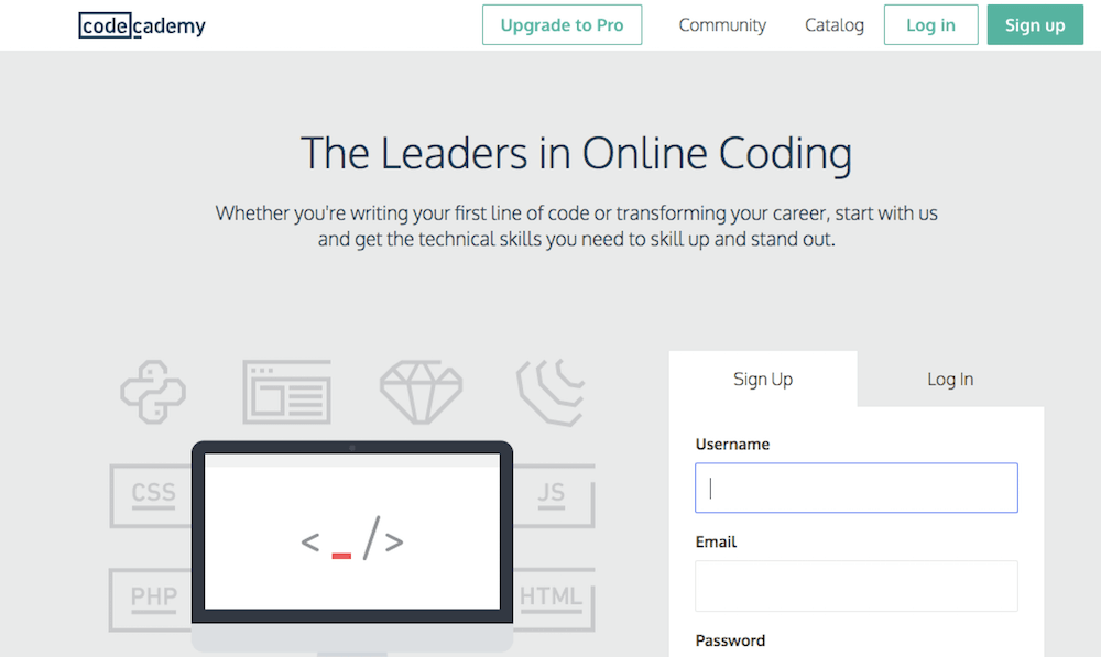 Learn coding online for free with Code Academy