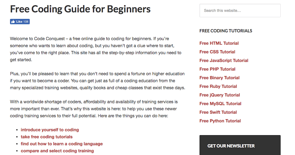 Learn coding online for free with Code Conquest