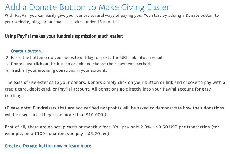 PayPal donate button description.