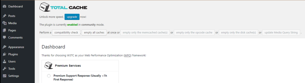 Clearing your cache using W3 Total Cache