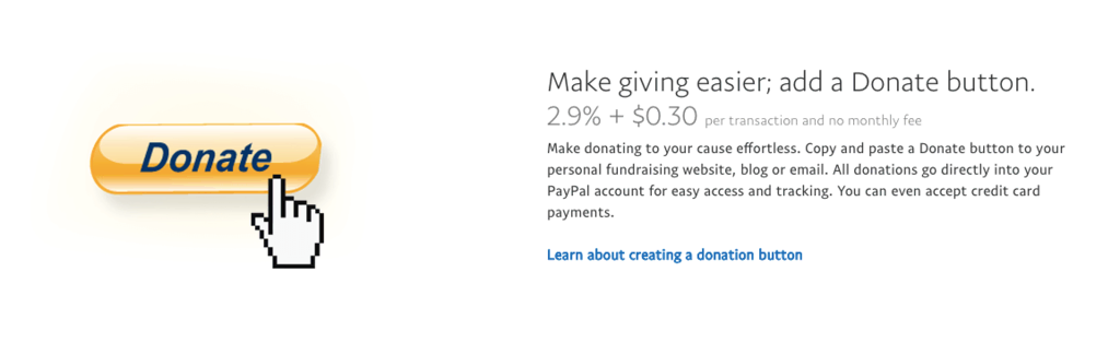 Setting up a donate button on PayPal.