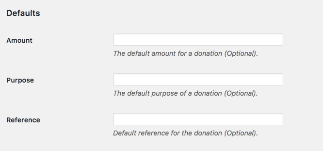 Additional settings for PayPal donate button.