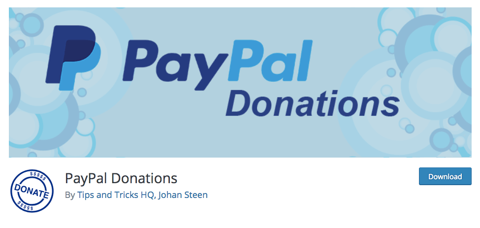 PayPal donate button plugin for WordPress.