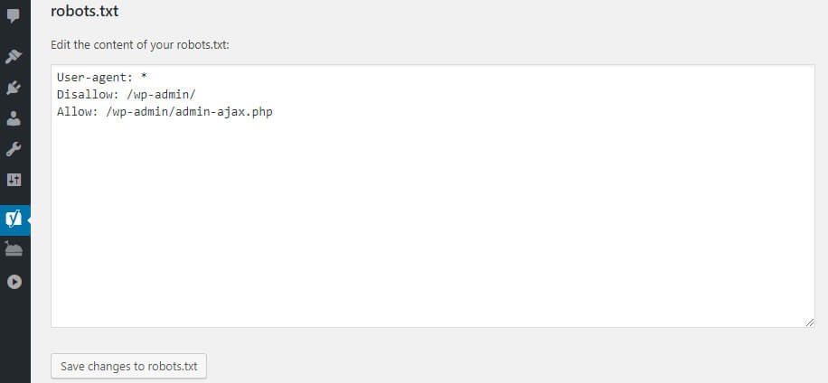 Edit robots.txt in WordPress.